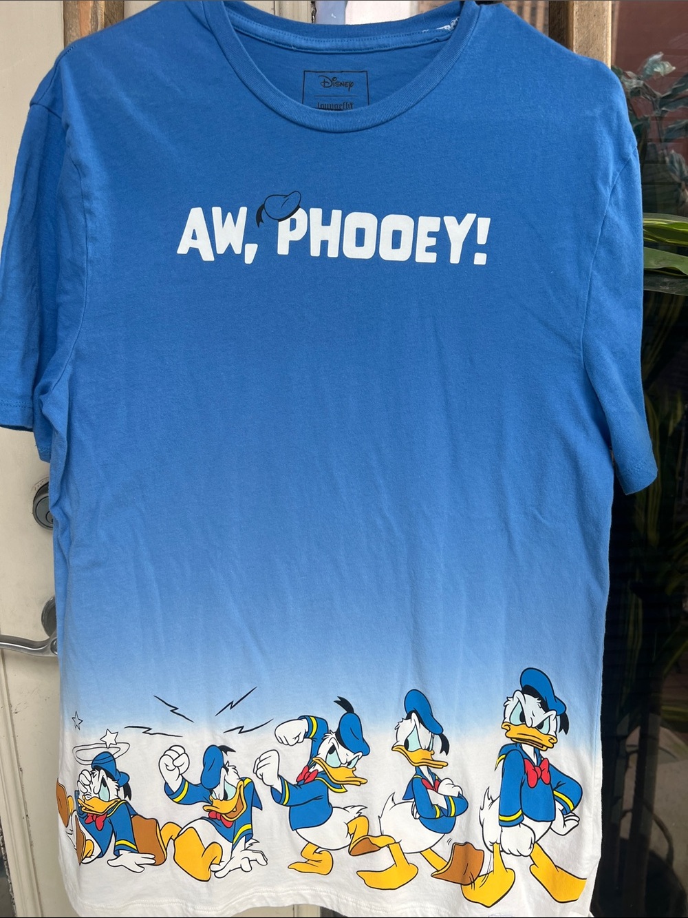 Loungefly Blue Gradient Donald Duck Tee with White Text